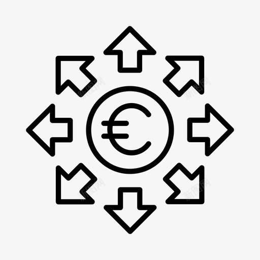欧元银行支出图标svg_新图网 https://ixintu.com 工资 支出 欧元 货币 金融 银行