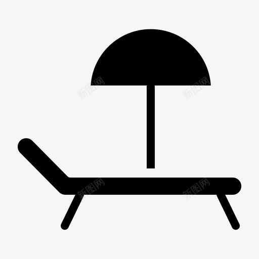 日光浴休息室雨伞图标svg_新图网 https://ixintu.com 休息室 日光浴 美容和水疗 雨伞