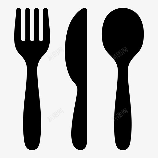 餐具餐饮食品图标svg_新图网 https://ixintu.com 厨房用具1 银器 食品 餐具 餐厅 餐饮