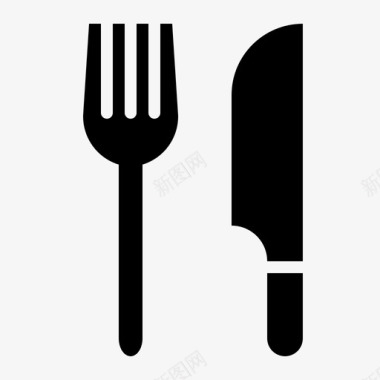 叉子和刀烹饪厨房图标图标