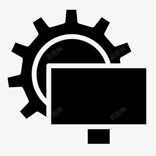系统计算机控制图标svg_新图网 https://ixintu.com 工业固体 控制 系统 计算机 设置 面板