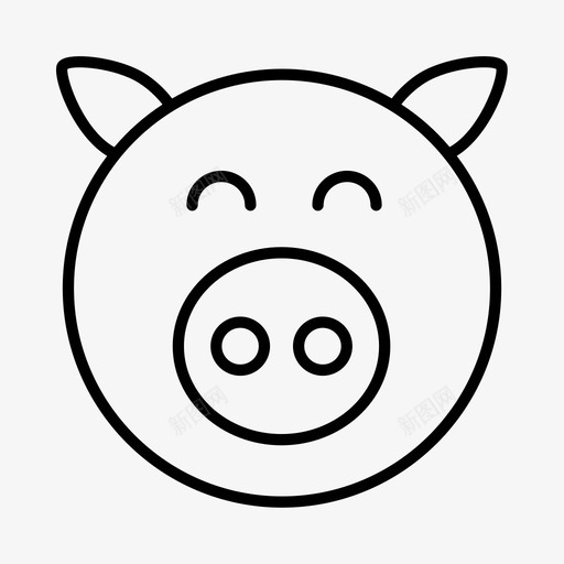 猪农业乡村图标svg_新图网 https://ixintu.com 乡村 农业 农场 牧场 猪