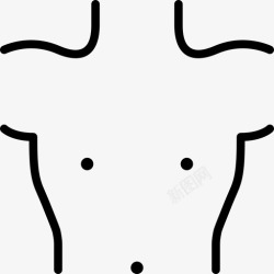 瘦体男体胸图标高清图片