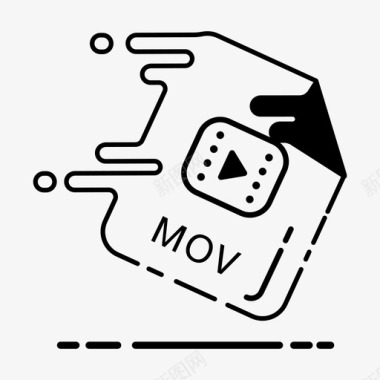 mov文件扩展名格式媒体图标图标