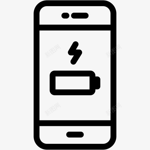 电池电量不足手机设备图标svg_新图网 https://ixintu.com 手机 智能手机 智能手机vol3 电池电量不足 设备