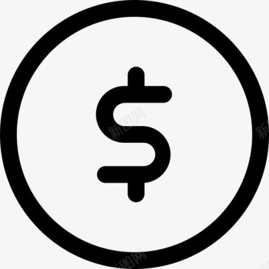 硬币美元货币化图标图标