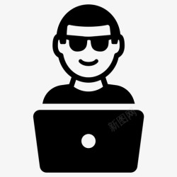 职业假笑脸自由职业者电脑数码游牧民图标高清图片