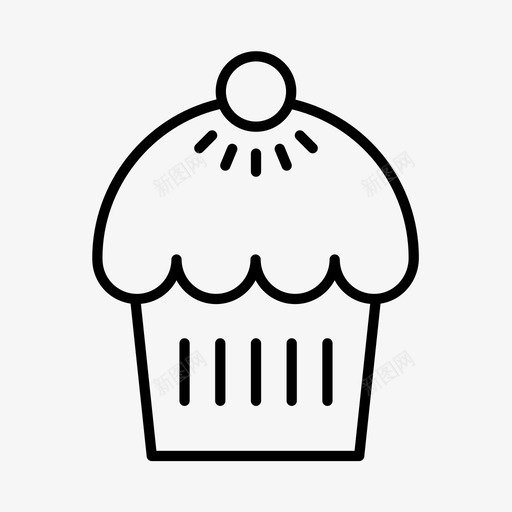 纸杯蛋糕甜点食物图标svg_新图网 https://ixintu.com 松饼 甜点 糕点 纸杯蛋糕 食物