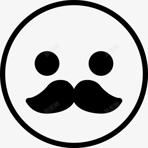 胡子表情符号反应图标svg_新图网 https://ixintu.com 反应 笑脸 胡子 表情 表情符号