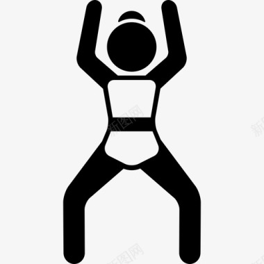 举臂姿势运动瑜伽图标图标