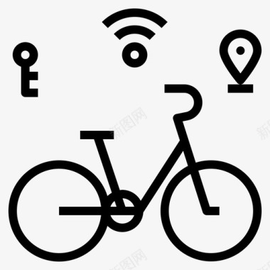自行车智能智能设备固态图标图标