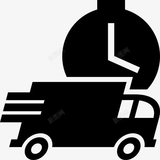 交货时间时钟包裹图标svg_新图网 https://ixintu.com 交货时间 包裹 卡车 时钟 时间表 网上购物符号