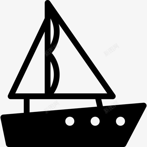 帆船面朝右运输运输线图标svg_新图网 https://ixintu.com 帆船面朝右 运输 运输线