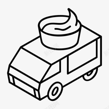 冰淇淋车食品车冰淇淋图标图标