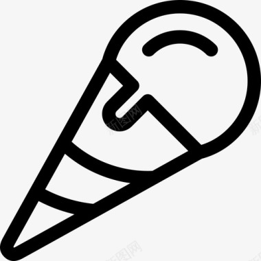 斜冰淇淋筒糖果直线型图标图标