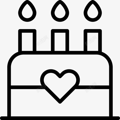 蛋糕周年纪念蜡烛图标svg_新图网 https://ixintu.com 可爱的瘦 周年纪念 婚礼 庆祝 甜点 蛋糕 蜡烛
