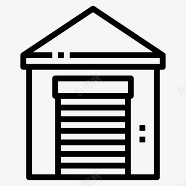 储藏室建筑物流图标图标