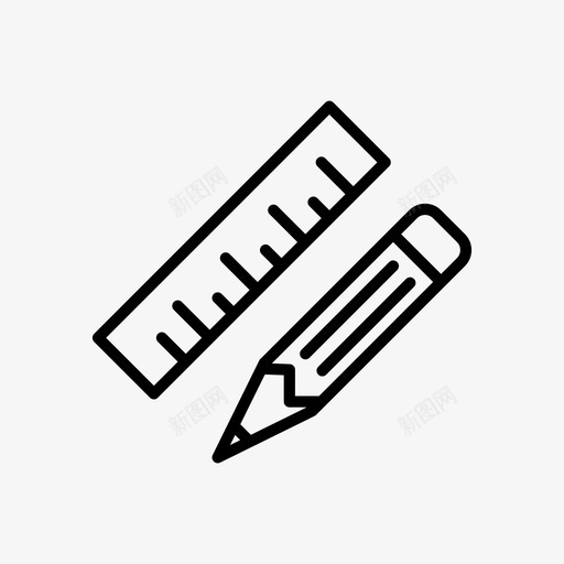 铅笔和尺子尺子和铅笔书写工具图标svg_新图网 https://ixintu.com 书写工具 尺子和铅笔 结构 铅笔和尺子