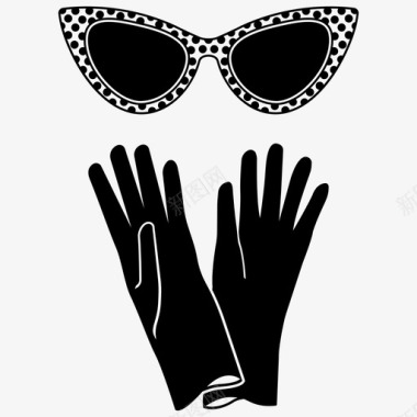 手套和眼镜时装太阳镜图标图标