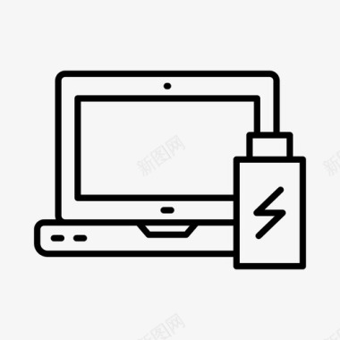 充电电池电子笔记本电脑图标图标