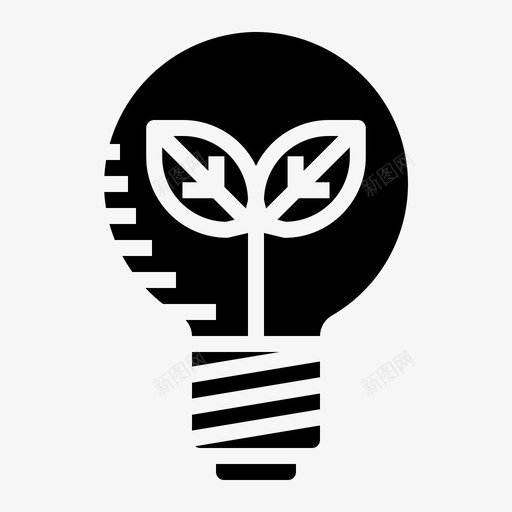 理念生态灯图标svg_新图网 https://ixintu.com 植物 灯 灯泡 理念 生态 生态能源固体