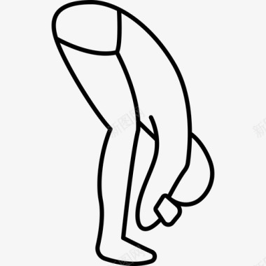 男子屈腰到脚运动瑜伽和普拉提图标图标