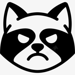 小浣熊表情愤怒表情情绪图标高清图片