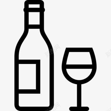 酒和杯子酒瓶子图标图标
