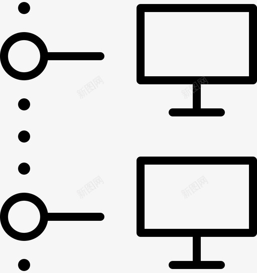 计算机网络脱机图标svg_新图网 https://ixintu.com 屏幕 树 网络 联机数据精简 脱机 计算机