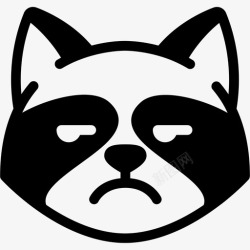 小浣熊表情恼怒表情情绪图标高清图片