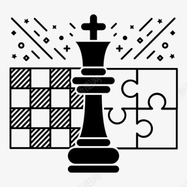 战略商业国际象棋图标图标