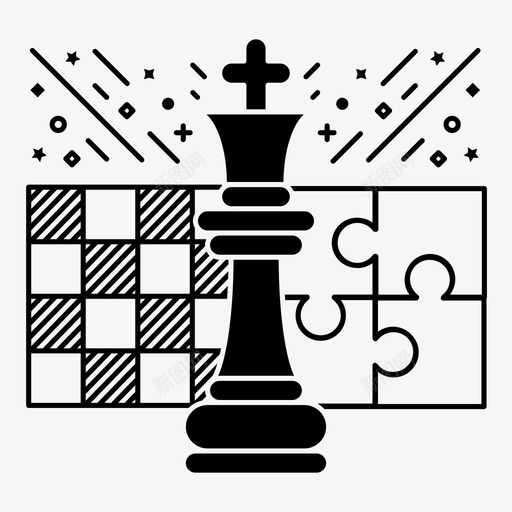 战略商业国际象棋图标svg_新图网 https://ixintu.com 创意 商业 国际象棋 战略 策划 营销和设计 设计思维