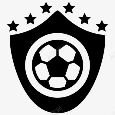 足球俱乐部徽章徽标足球图标图标