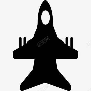 有武器的喷气式飞机运输工具机队图标图标