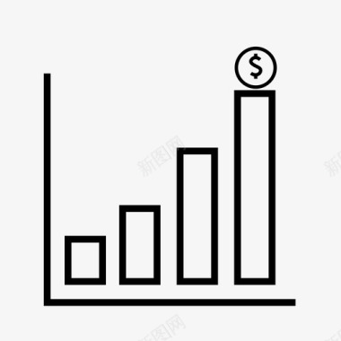 资金条形图美元增长增长图标图标