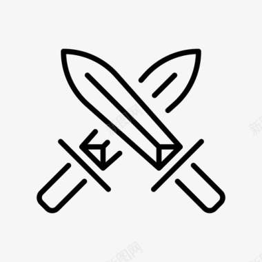战斗中世纪剑图标图标