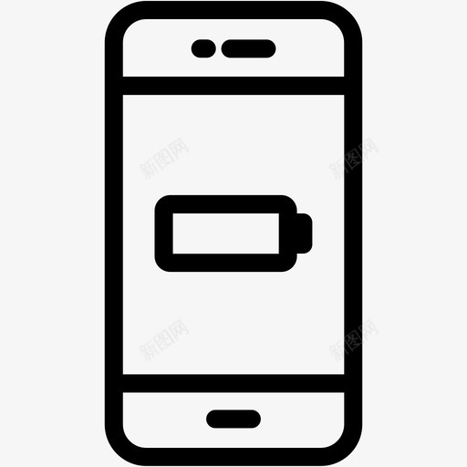 电池电量不足手机设备图标svg_新图网 https://ixintu.com 手机 智能手机 智能手机vol3 电池电量不足 设备