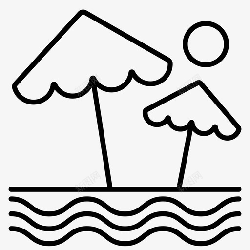 海滩伞海岸夏季图标svg_新图网 https://ixintu.com 夏季 夏季系列 度假 海岸 海滩伞 热带 阳光