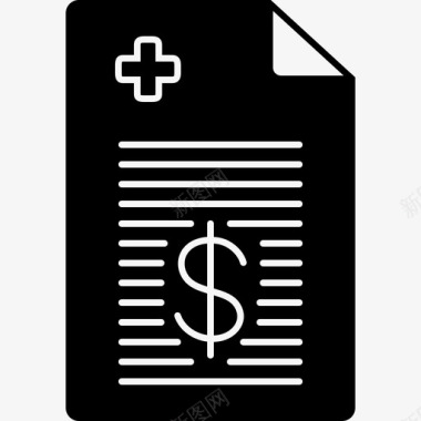 医疗账单文书工作图标图标