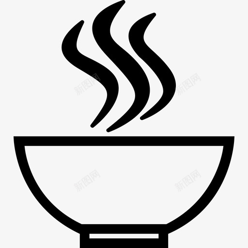 汤碗食物图标svg_新图网 https://ixintu.com 汤 热的 碗 线 食物 饭