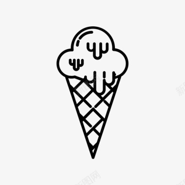 冰淇淋筒吃快餐图标图标