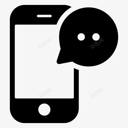 短信通讯手机图标svg_新图网 https://ixintu.com 2000个简单的实心图标 手机 智能手机 短信 通讯