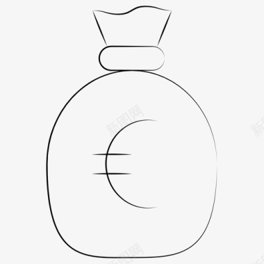 欧元贷款货币钱袋图标图标