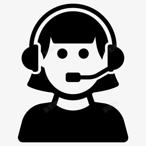 客服呼叫中心耳机图标svg_新图网 https://ixintu.com 呼叫中心 客服 支持 耳机 表情笑脸