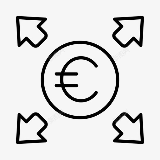 欧元货币汇率图标svg_新图网 https://ixintu.com 外币 欧元 汇率 货币 金融