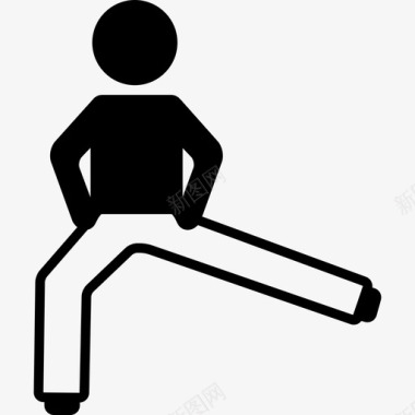 单腿伸展运动瑜伽图标图标
