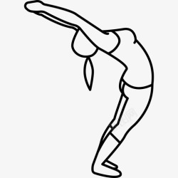 背部伸展妇女伸展背部运动瑜伽和普拉提图标高清图片