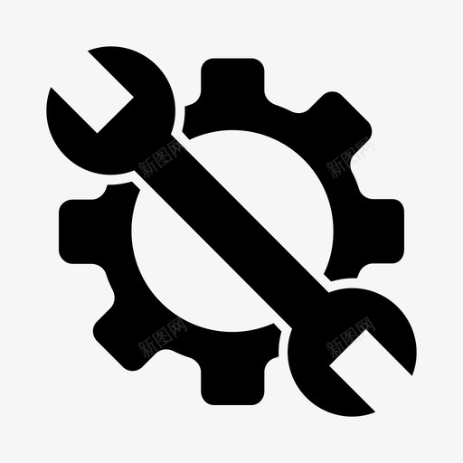 维修工具齿轮扳手图标svg_新图网 https://ixintu.com 扳手 维修工具 齿轮