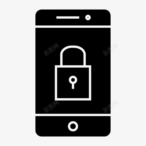锁移动挂锁图标svg_新图网 https://ixintu.com 技术 挂锁 智能手机 移动 锁