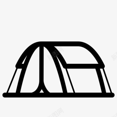 带外套的帐篷露营野营图标图标